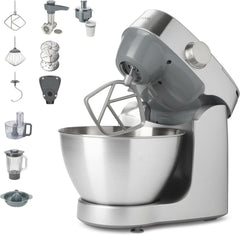 Kenwood Prospero+ KHC29A.R0SI Macchina da cucina, 4,3 L Edelstahlschüssel, Inkl. 10-Teiligem Zubehör-Set Mit Fleischwolf, Glas-Mixer, Zitruspresse, Entsafter Und Mehr, Inkl. Easyweigh Waage, 1000W, Silber Madre e bambino Naty Shop Silber Inkl. 9 Zubehörteile Waage