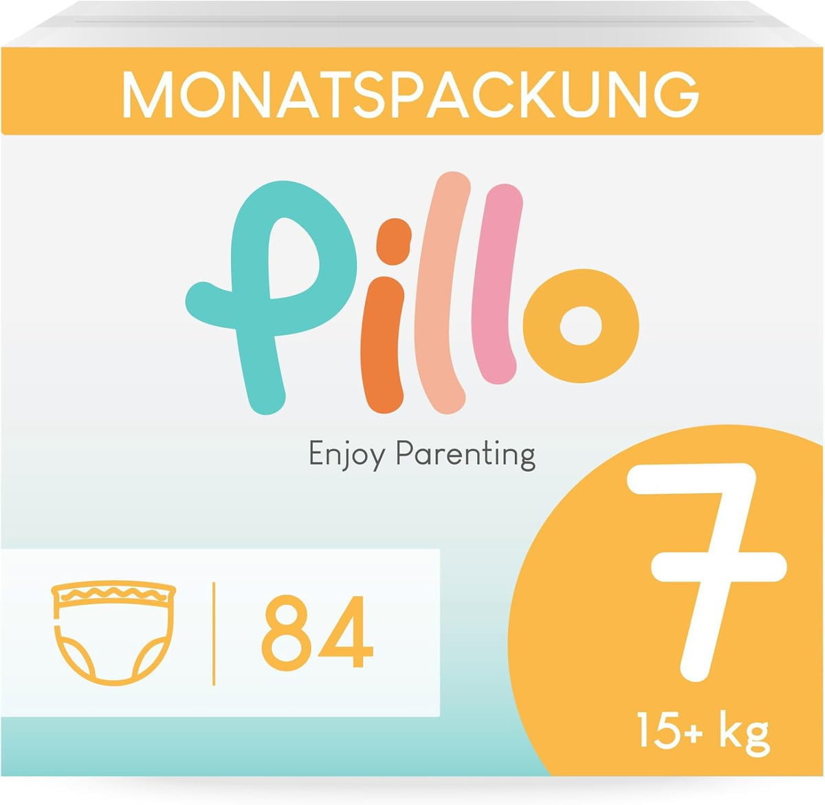 Pannolini Pillo, Taglia 7, 84 Pezzi, 4 Confezioni da 21 Pannolini Ciascuno, Taglia 7 - XXL (15+ kg) - Pannolini per bambini