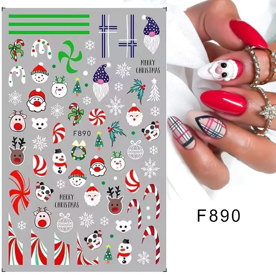 10 Blatt Nagelsticker Weihnachten Nagelaufkleber Selbstklebend Bule White Pine Tree Rentier Nail Art Sticker Dekoration Nageldesign Zubehör