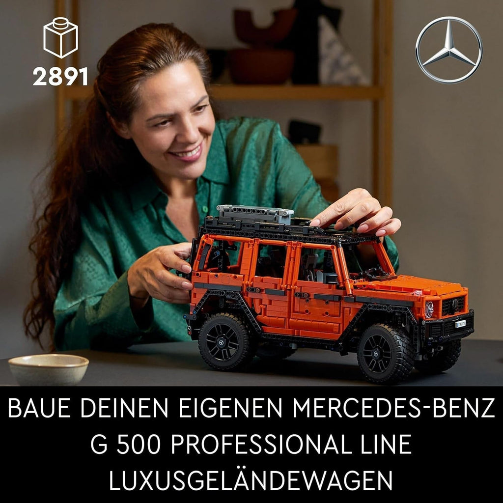LEGO Technic Mercedes-Benz G 500 Professional Line, set de construcție cu model de mașină G-Class, cadou pentru adulți, set de vehicule de lux de teren, obiect de colecție Mercedes, mașină de jucărie 42177 Seturi de constructie Besuche den LEGO-Store