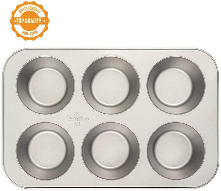 Teglia 6 Jumbo Muffin Ø 9 Cm - 34 X 22 X 4,5 cm Stampi e teglie Naty Shop