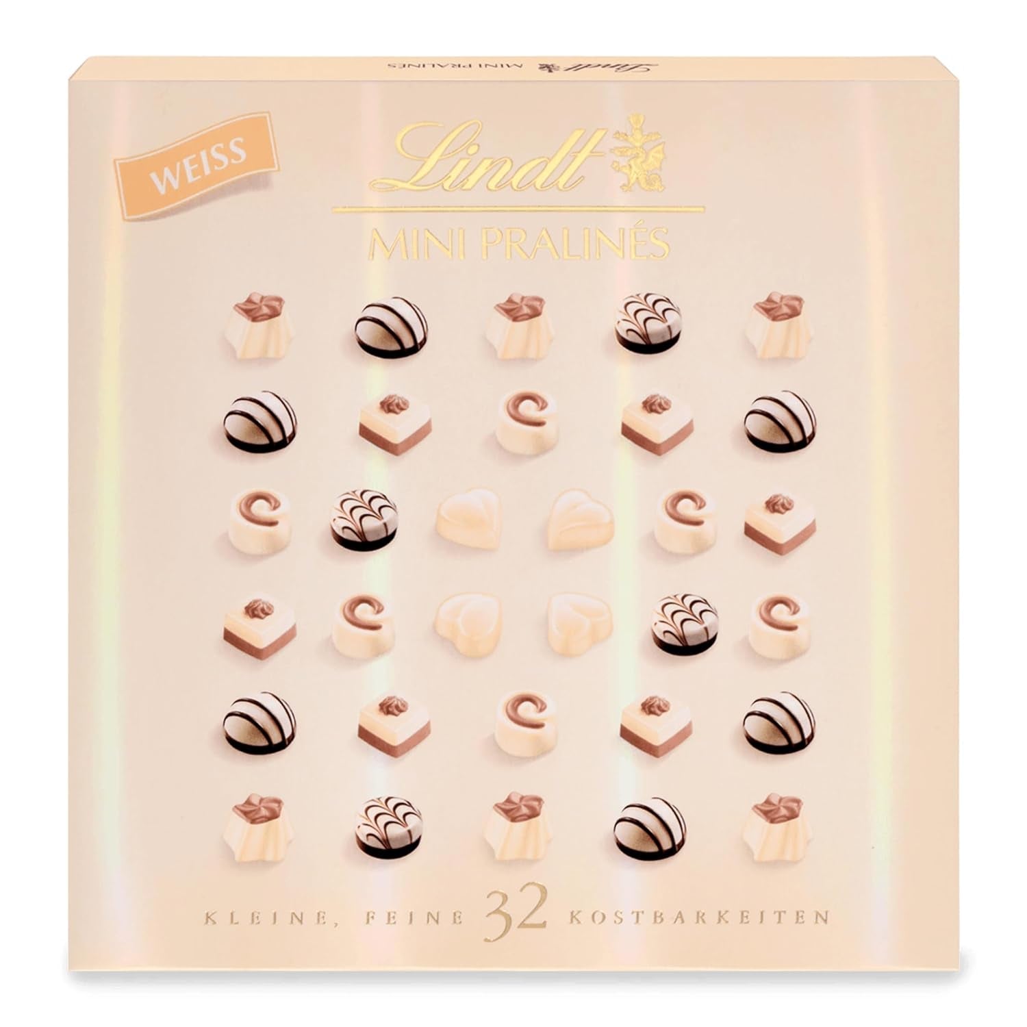 Lindt Chocolate - Mini Praline Al Torrone, 165 grammi, scatola da 36 praline Naty Shop Cioccolatini 163 G Cioccolato bianco