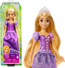 Mattel Disney Princess Rapunzel doll, Păr lung de coafat, Mobil, Pantofi și diademă detașabile, Cadouri Disney, Jucării de la 3 ani, HLW03 Papusi Naty Shop Rapunzel