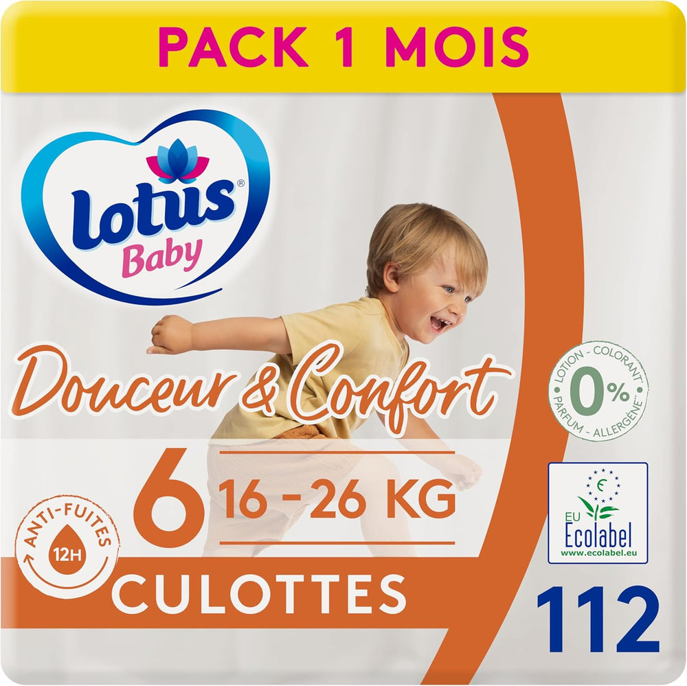 Douceur Naturelle - Mutandine, Taglia 6 (16-26 kg) Confezione da 1 mese - 112 mutandine