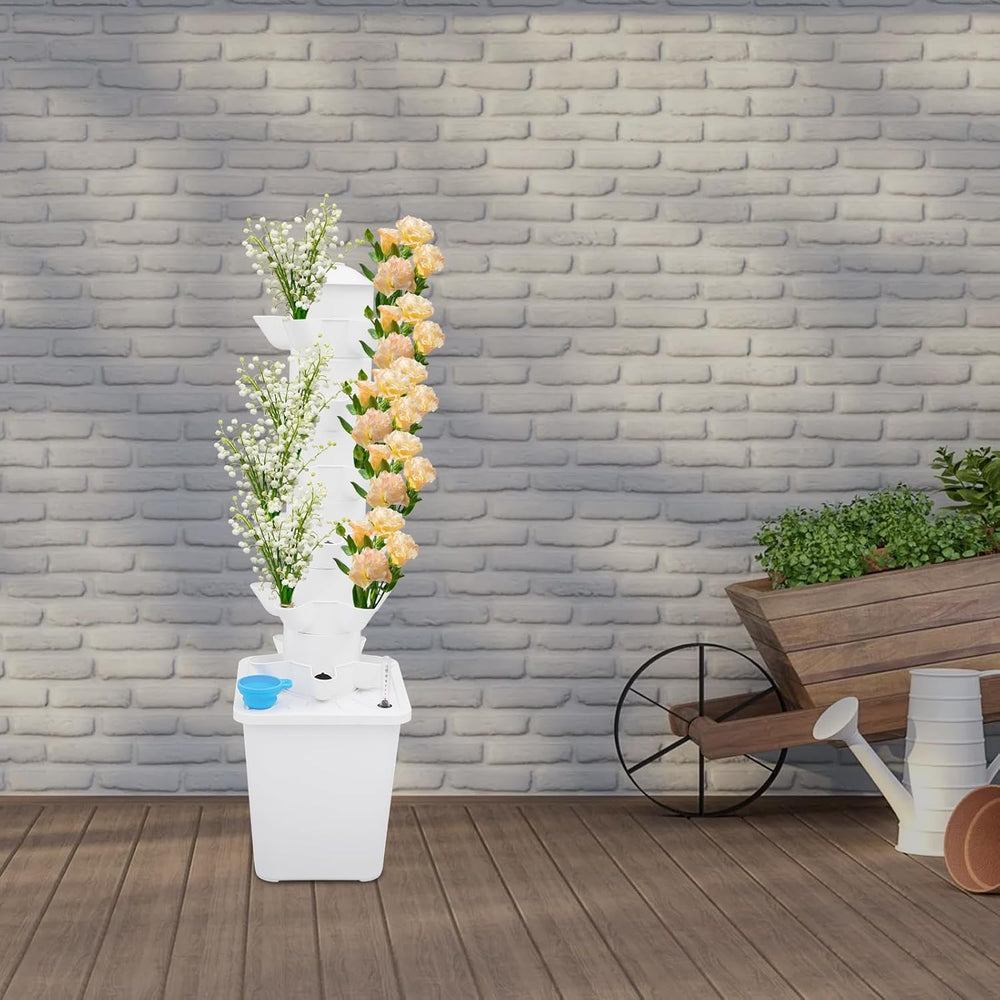 Torre idroponica da 30 capsule, sistema di coltivazione idroponica per giardino, kit di coltivazione aeroponica con serbatoio acqua da 10 litri e pompa di idratazione, kit di coltivazione aeroponica verticale per erbe, frutta, verdura