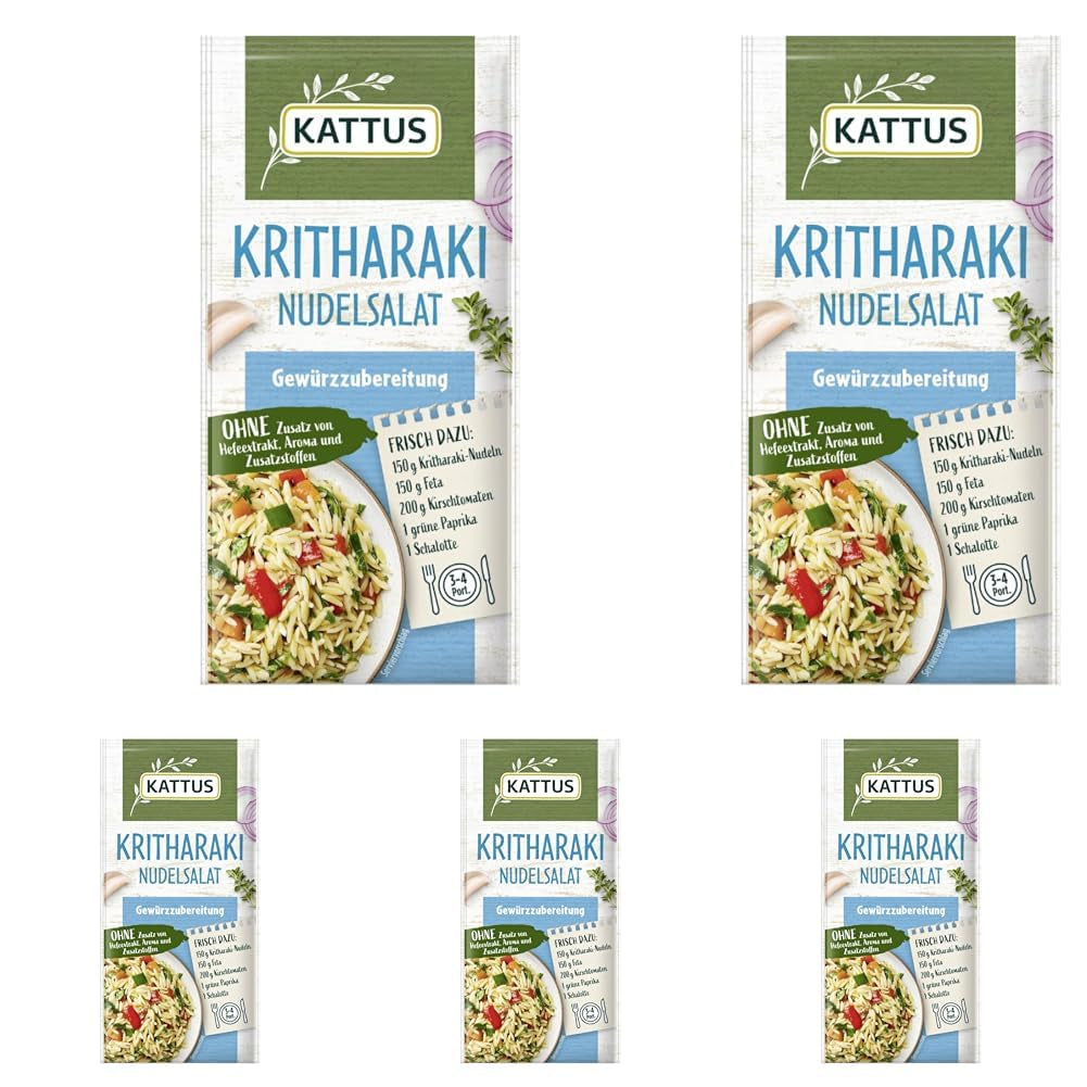 - Kritharaki-Nudelsalat Gewürzzubereitung | Condimento per 3-4 Porzioni | Ohne Zusatz von Fefeextrakt, Aroma und Zusatzstoffen | 12 g in busta