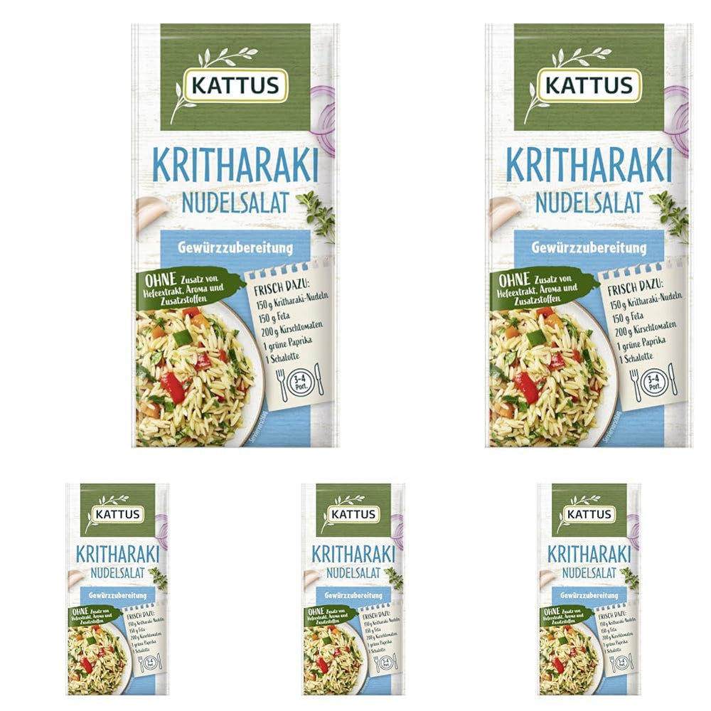 - Kritharaki-Nudelsalat Gewürzzubereitung | Condimento per 3-4 Porzioni | Ohne Zusatz von Fefeextrakt, Aroma und Zusatzstoffen | 12 g in busta