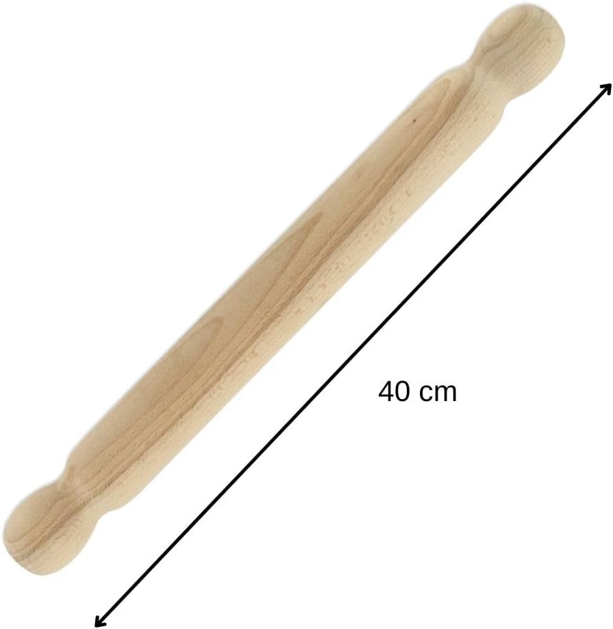 Fackelmann 3154050 Teigrolle aus Holz, einteilig, 40 cm, marrone