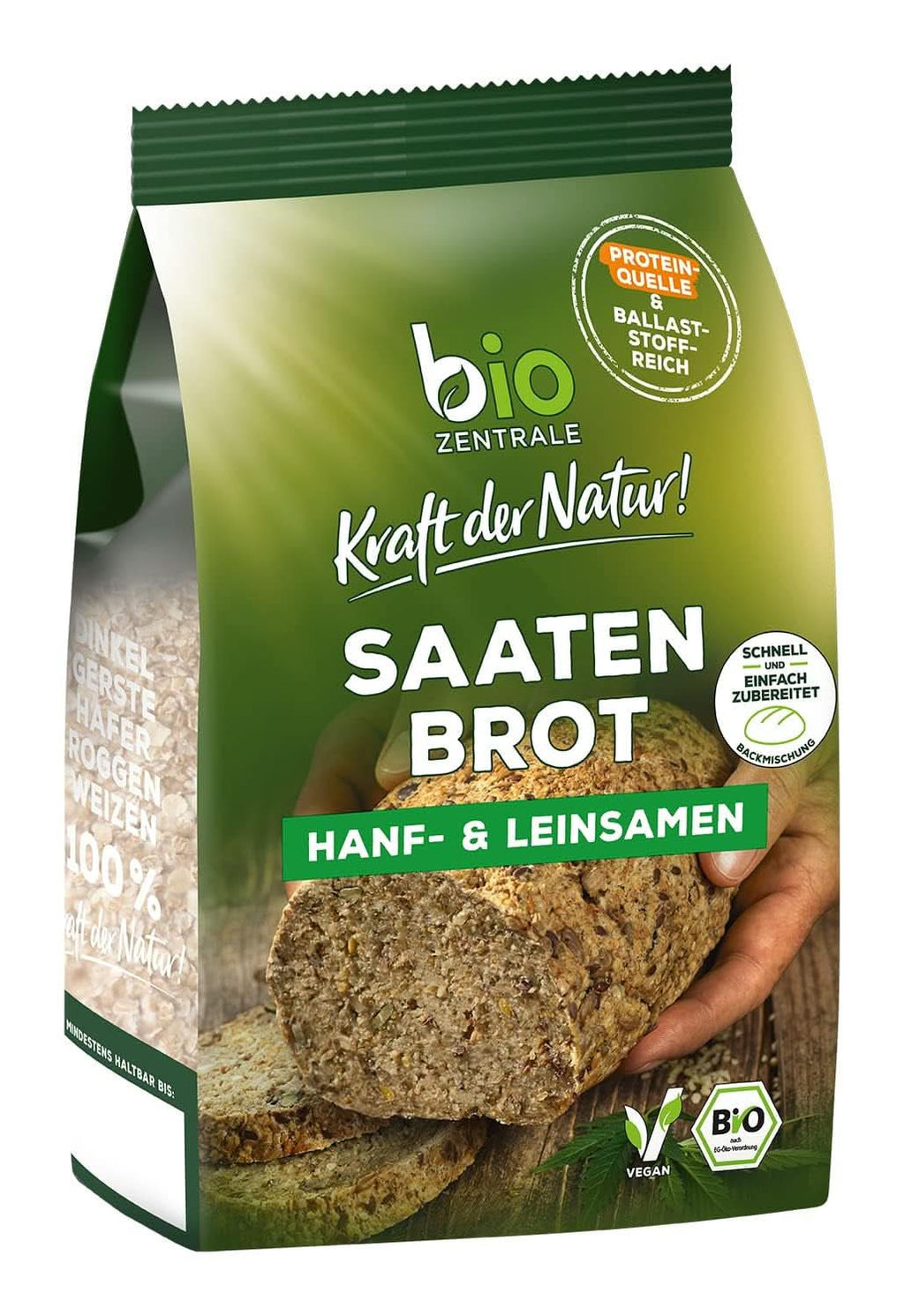 Biozentrale, mix de copt pâine cu semințe cânepă și semințe de in, organic, 500 grame Bucatarie Naty Shop 500 grame Cânepă și semințe de in