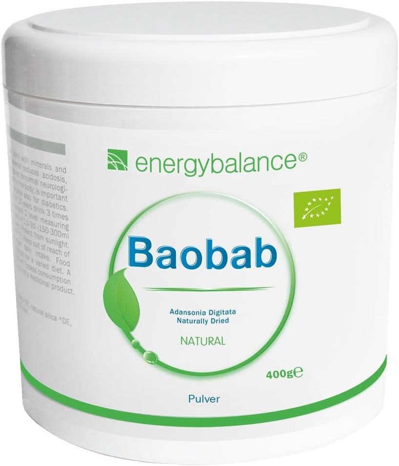 Baobab in polvere biologica - vitamina C, calcio, magnesio, potassio, 400 grammi Aromas Naty Shop