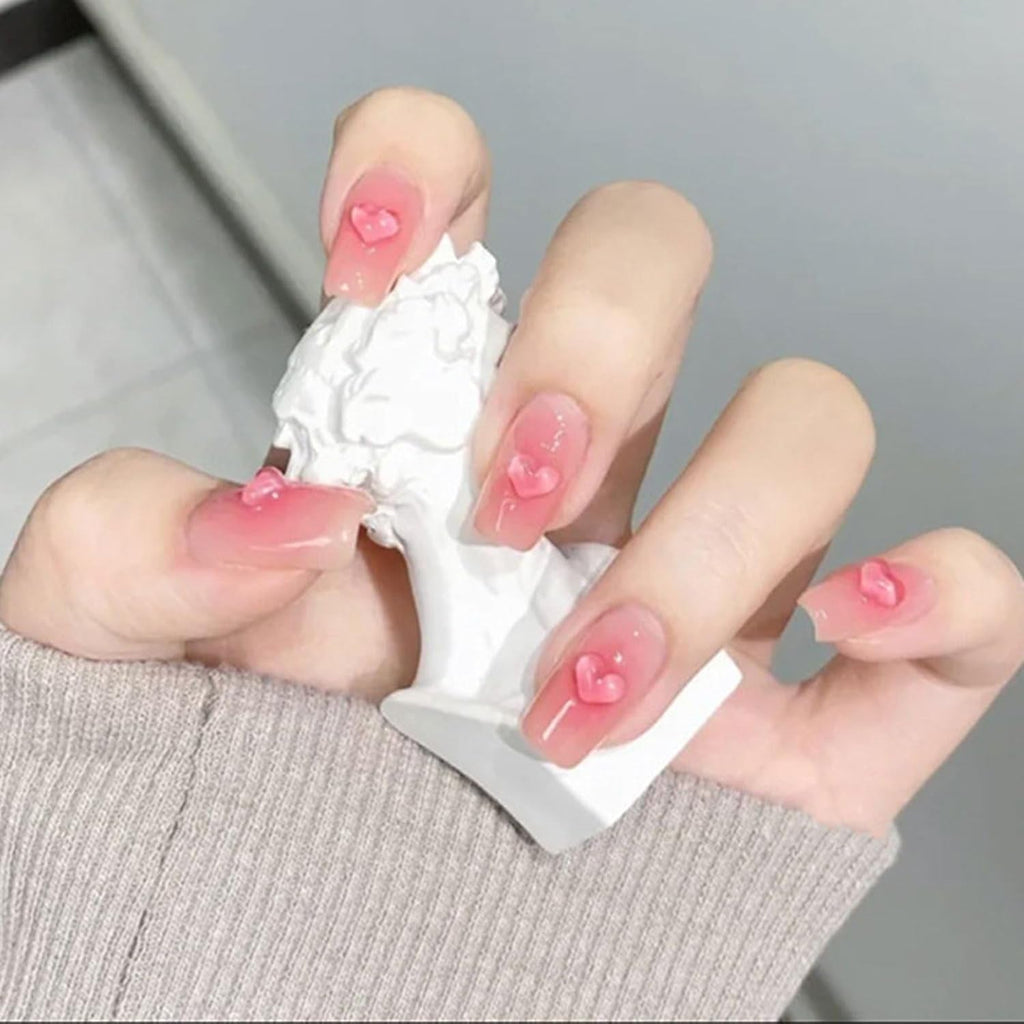 3D Herz Nail Art Charms,320 Stück Niedliche Klar Acryl Herz Nail Charms, Flatback Heart Nagel Strasssteine 4Mm 6Mm 8Mm Harz Nagelkunst Dekorationen for Frauen Mädchen DIY Maniküre Zubehör(4Mm 6Mm 8Mm)