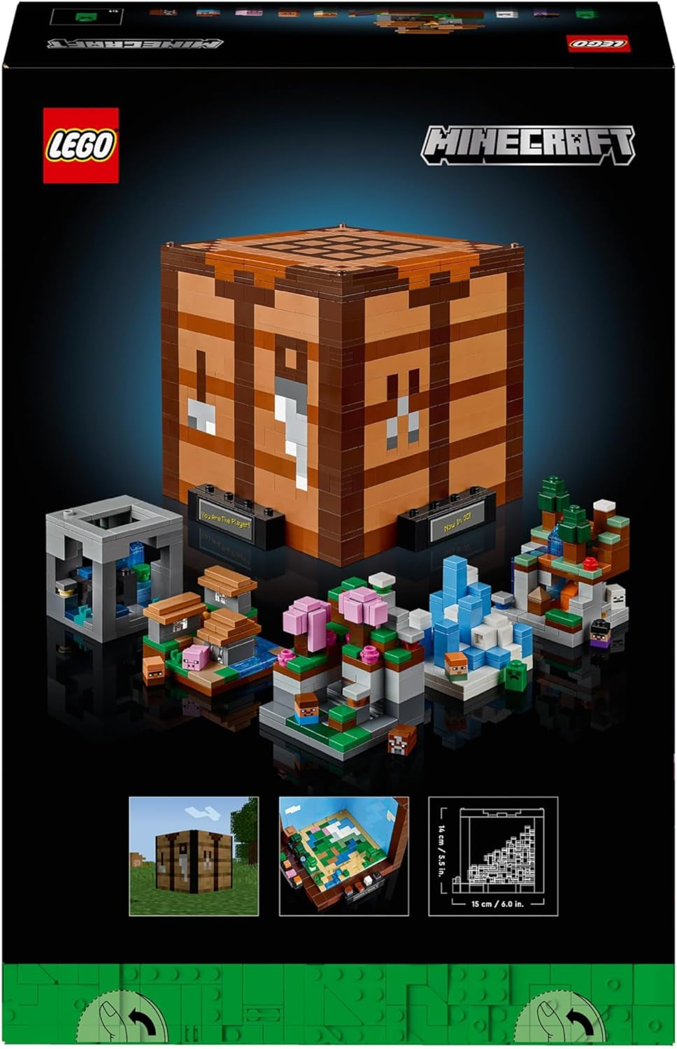 LEGO Minecraft The Workbench Set da costruzione 8 personaggi Set di videogiochi, inclusi Steve Alex Creature e biomi Modello del 15° anniversario Idea regalo per adulti Uomini Donne 21265 Set da costruzione Beuche den LEGO-Store