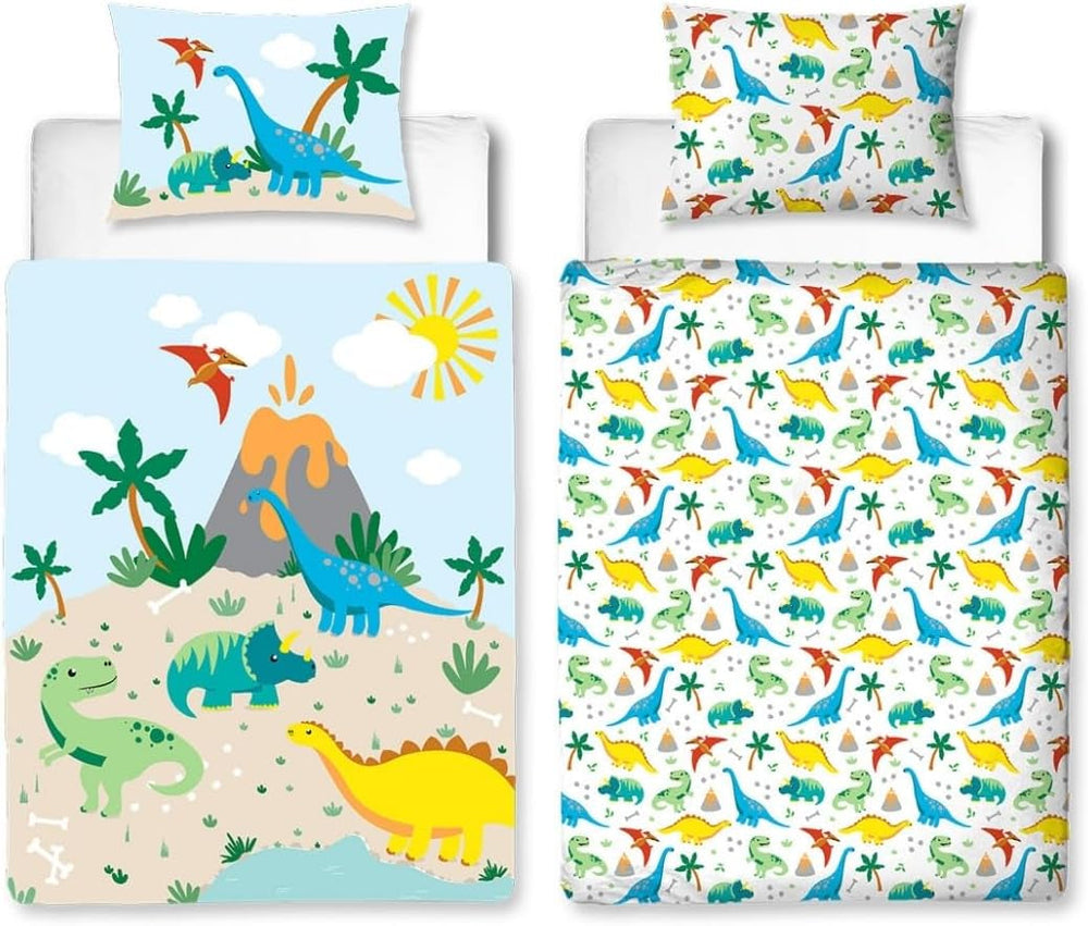 Biancheria letto bambini cotone Biancheria letto bambini Naty Shop 100 X 135 + 40 X 60 Dino Flanella