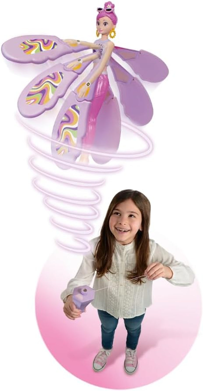 Lansay - Sky Dancers - Schöne Luna Puppe - Magische Fliegende Feenpuppe für Kinder ab 6 Jahren - Fee-Puppe, die mit ihrem Schnur-Launcher in die Luft fliegt - Funktioniert ohne Batterien