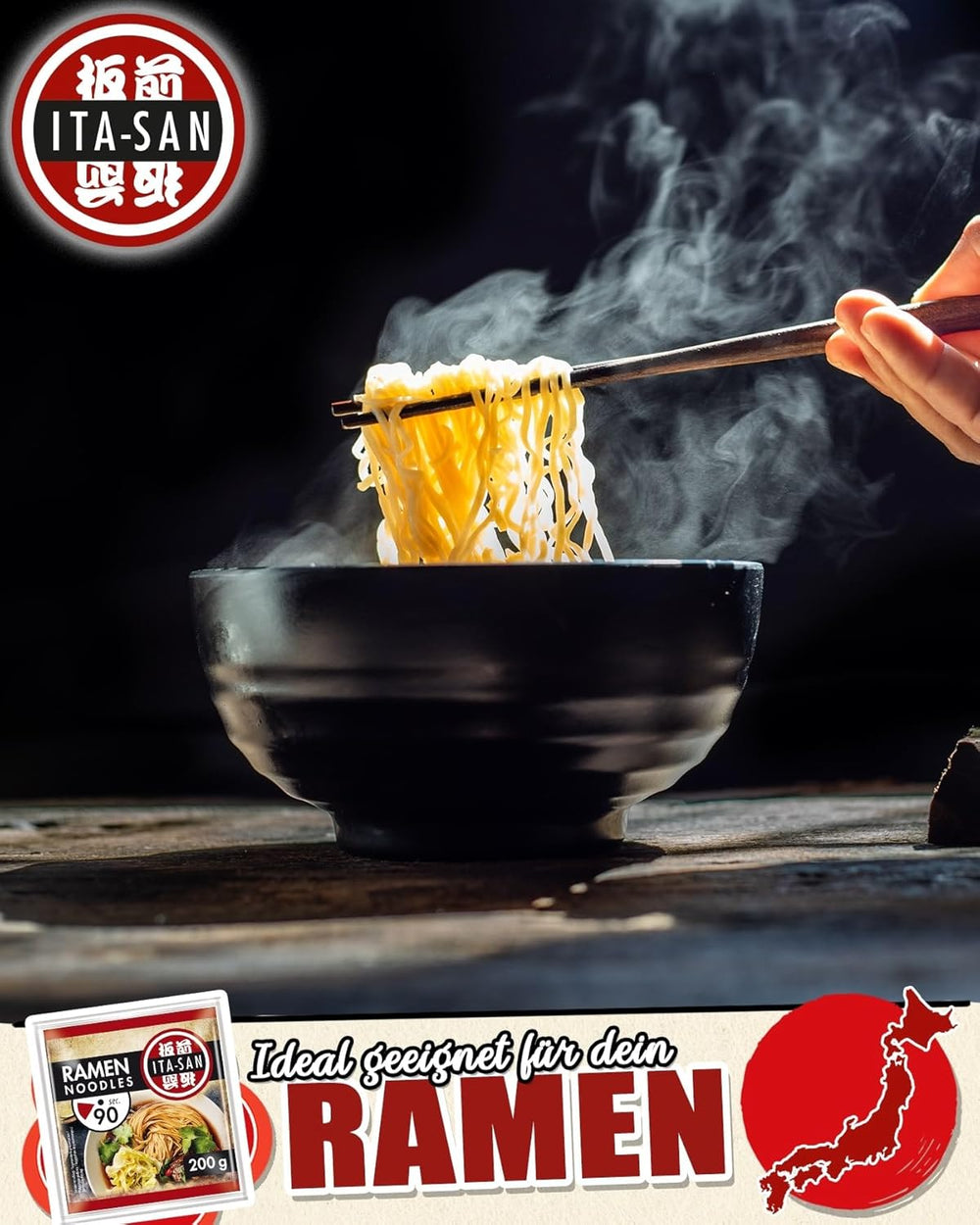 ITA-SAN Ramen noodles, preparazione facile e veloce, 30 x 200 g