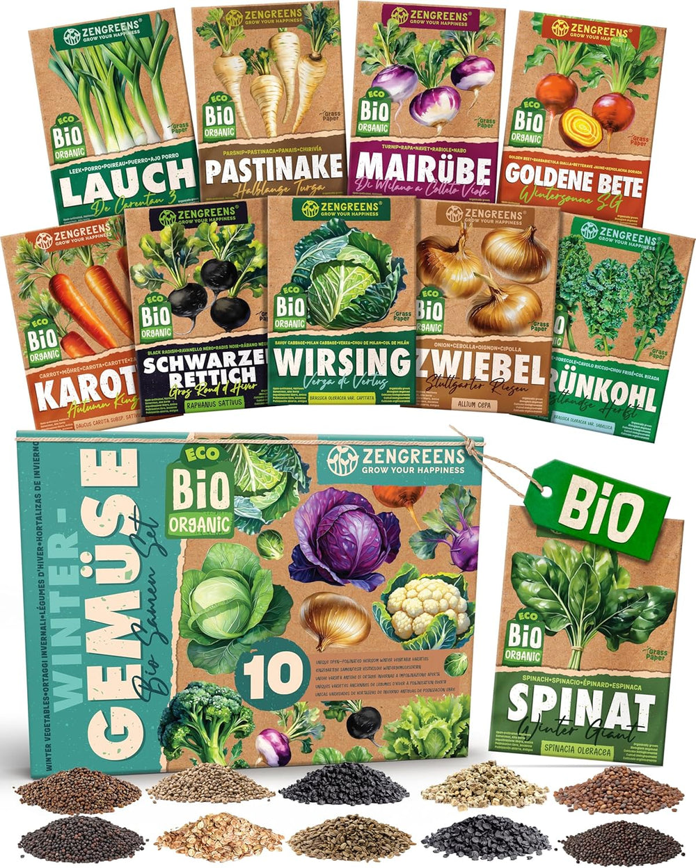 Semi di basilico biologico in set da 6 - 6 semi di basilico per una facile coltivazione in giardino, balcone o aiuola rialzata - Semi di piante - Piantine