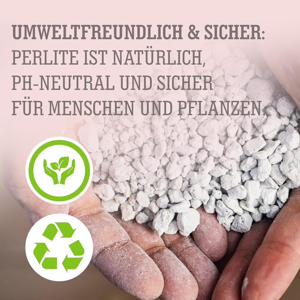 LERAVA® Perlite for Plants (5L) – Perlite a grana grossa per il miglioramento del suolo – Garantisce drenaggio e aerazione ottimali – Additivo naturale per terreno e coltura idroponica – Granuli per piante