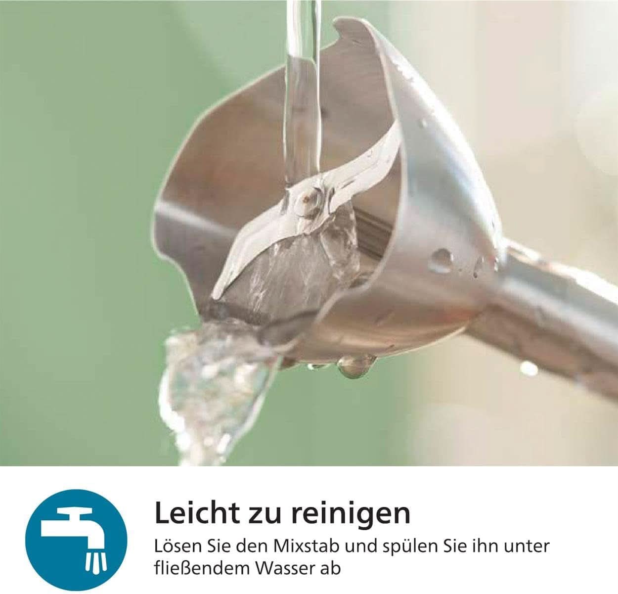 Philips Stabmixer serie 5000 - 1200W Leistung. Tecnologia Promix. Led Geschwindigkeitsanzeiger. Stufenlose Geschwindigkeitseinstellung. Design compatto. Leicht Zu Reinigen. Schwarz (HR2681/00) Cucina Naty Shop