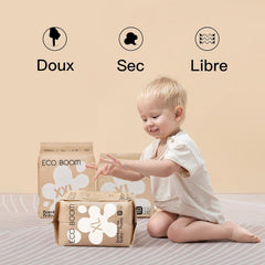 Scutece-chiloți ECO BOOM pentru bebeluși din bambus – Mărimea 6 (20 kg), Scutece de tip „pull-up” pe bază de plante (17 bucăți) – Calitate organică premium, fără parfum, prietenoase cu pielea și super absorbante