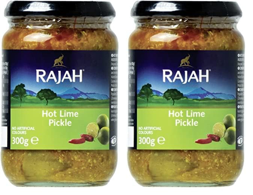 Rajah Mild Lime Pickle – Mild eingelegte Limetten – Ideal come Begleitung zu Curry, Fleisch, Käse, Poppadums & Vorspeisen – 1 x 300 g