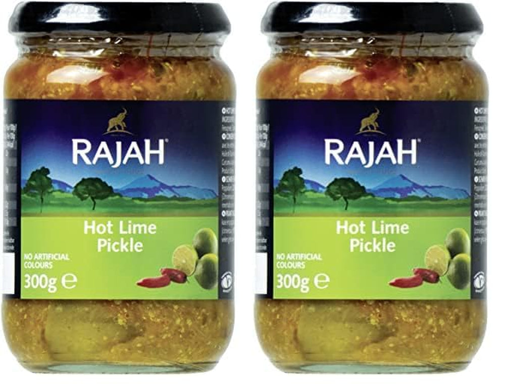 Rajah Mild Lime Pickle – Mild eingelegte Limetten – Ideal come Begleitung zu Curry, Fleisch, Käse, Poppadums & Vorspeisen – 1 x 300 g
