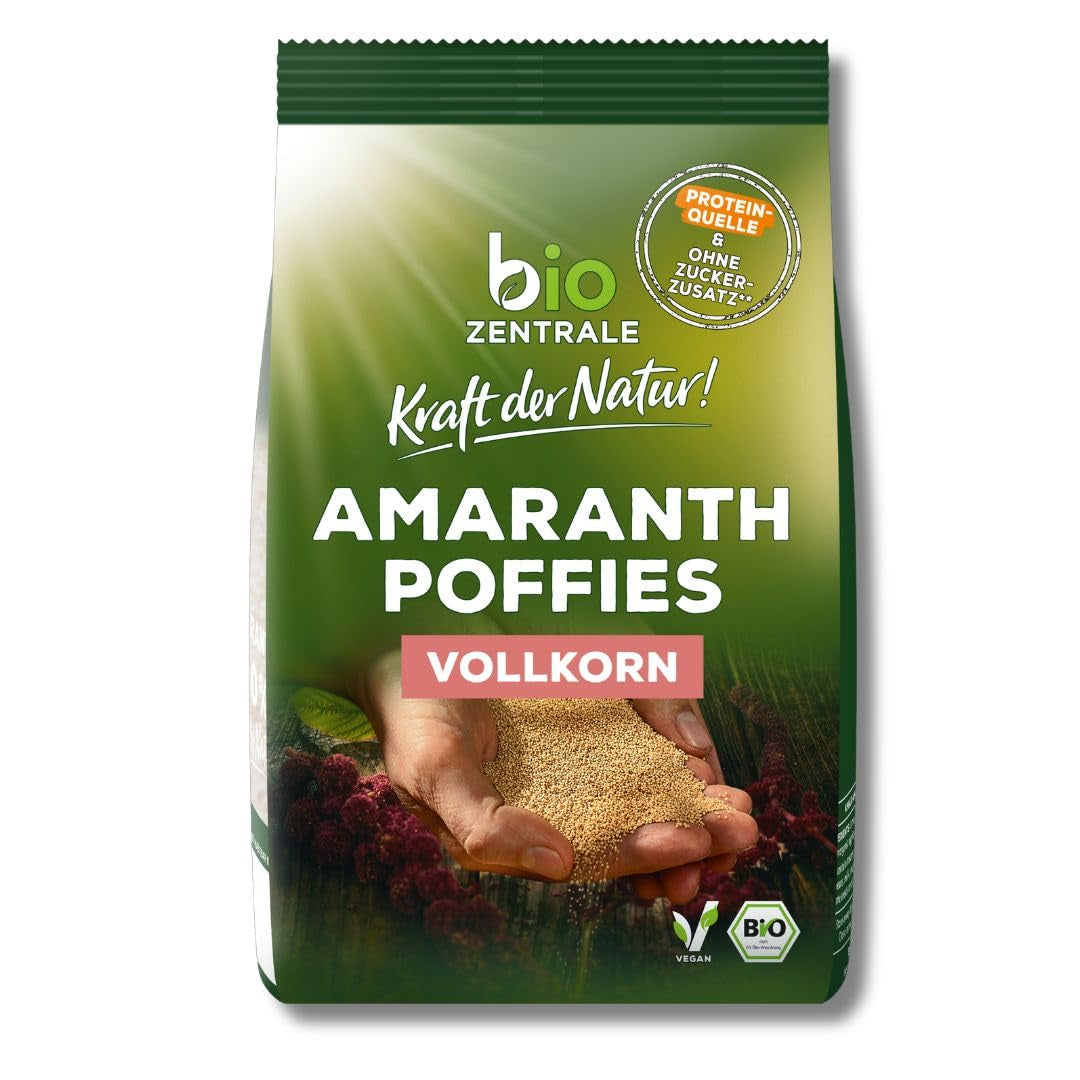 Bignè all'amaranto Biocentral | 125 g| vegano | piccoli granelli di amaranto espanso | fonte proteica | per muesli, yogurt e colorate ciotole per la colazione
