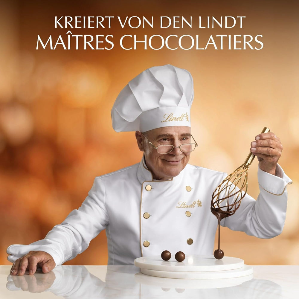 Lindt Chocolate | LINDOR Cornet Caramel Sărat | 500g | 38 Bile de Ciocolată cu Lapte cu Umplutură de Caramel Sărat | Cadou de Ciocolată