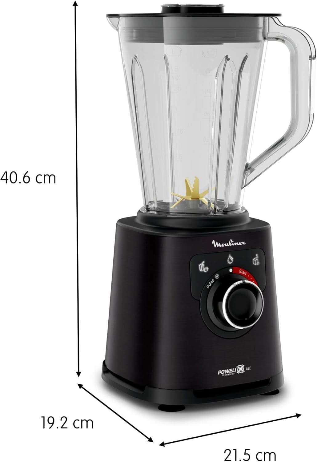 Perfect Mix+ LM88A8 Standmixer, 1200 W, Schnelle Ergebnisse, 1,5 L Fassungsvermögen, 3 Programme: Smoothie-Mixer, Eiszerkleinerer, Autoclean, Tritan-Krug, Inklusive Paddel, Schwarz Mama si Copilul Naty Shop