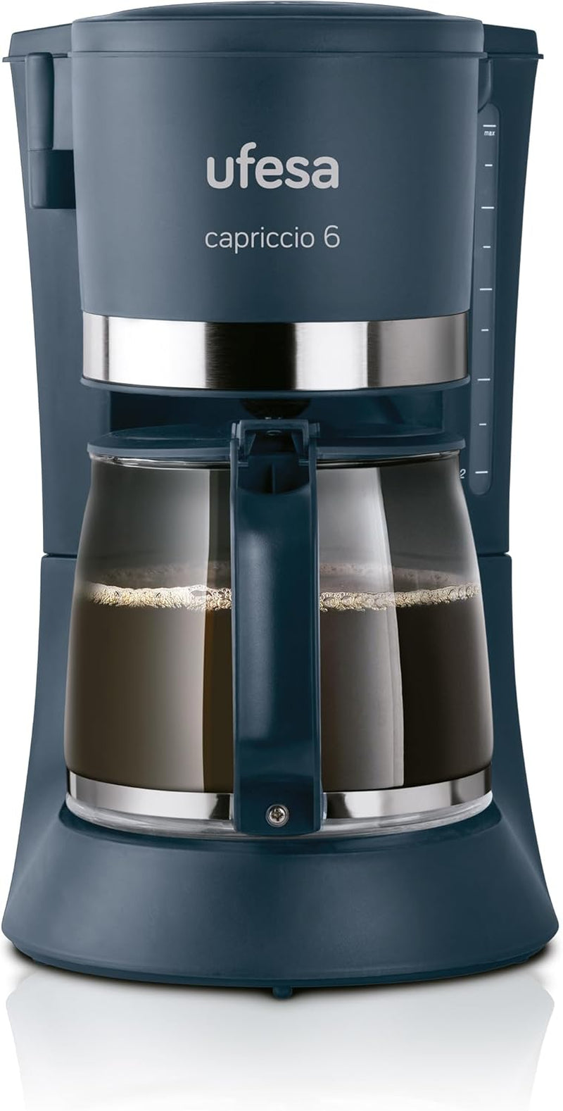 Cafetieră cu filtru Ufesa CG7114 Capriccio, 6 cești, 600W, carafă 0.6L, sistem anti-picurare, oprire automată, albastru