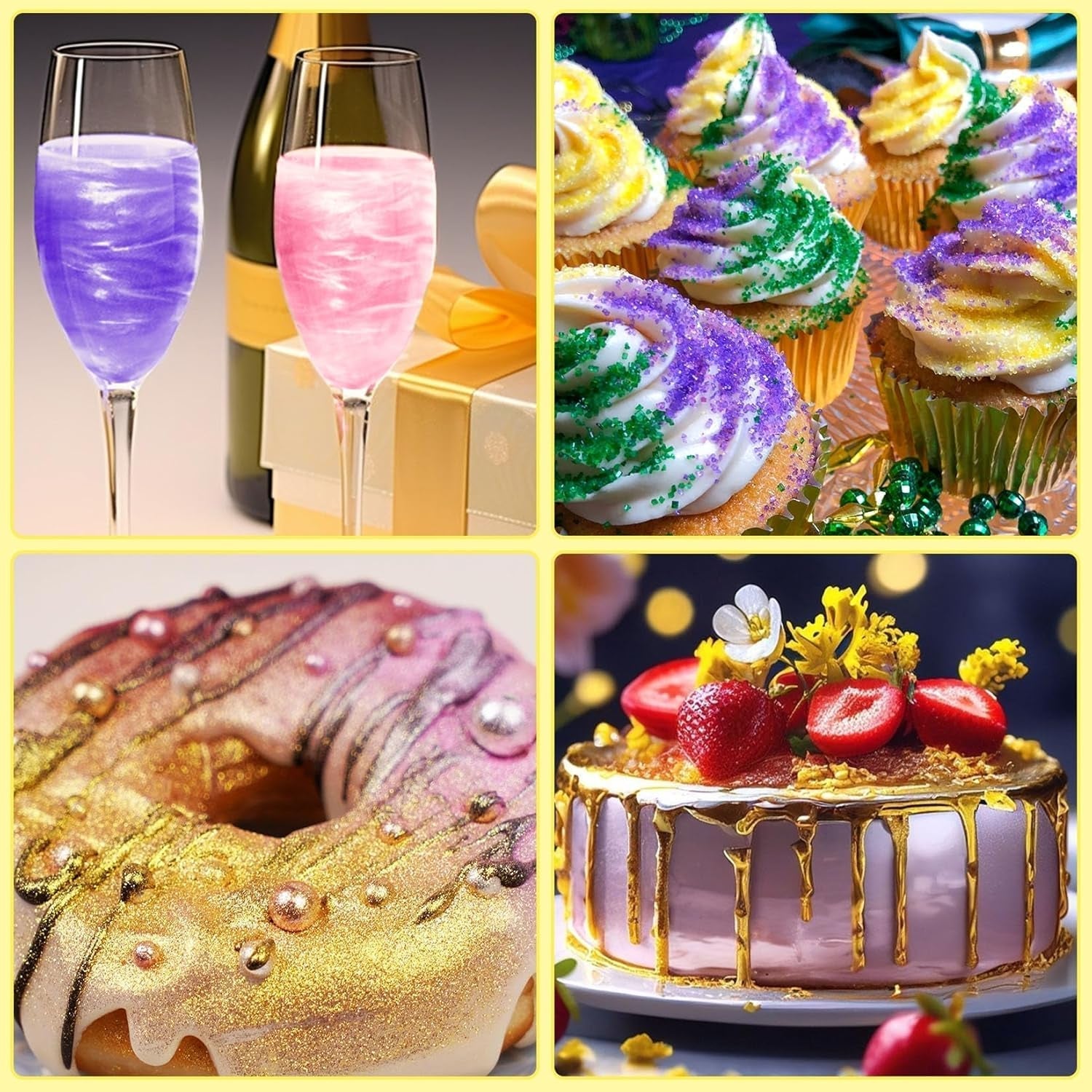 Kicofood, glitter commestibili, 5 grammi, vari colori Glitter Naty Shop