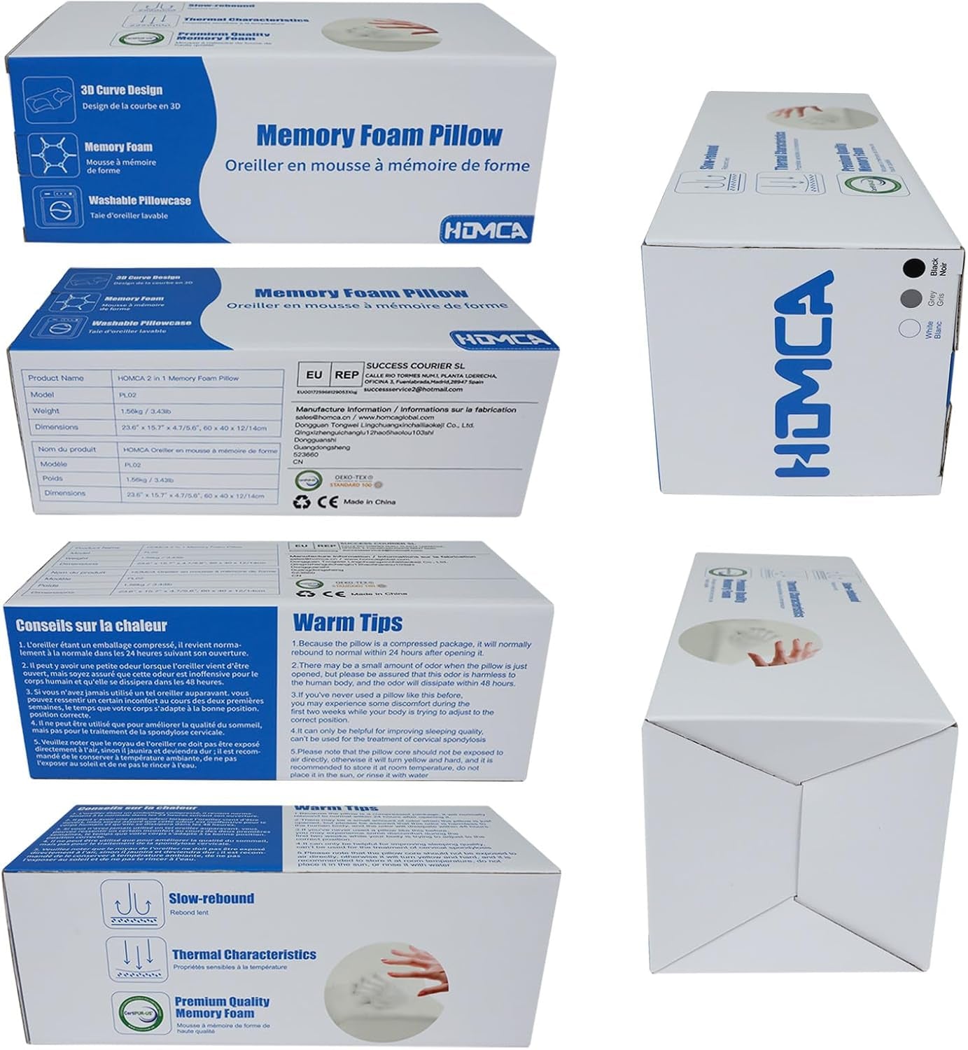 Pernă ortopedică din spumă de memorie pentru susținerea gâtului pernă pentru coloana cervicală Pernă ergonomică pentru dureri de spate, laterale și abdominale, 70X40X8.5/14Cm Perne ortopedice cervicale Naty Shop