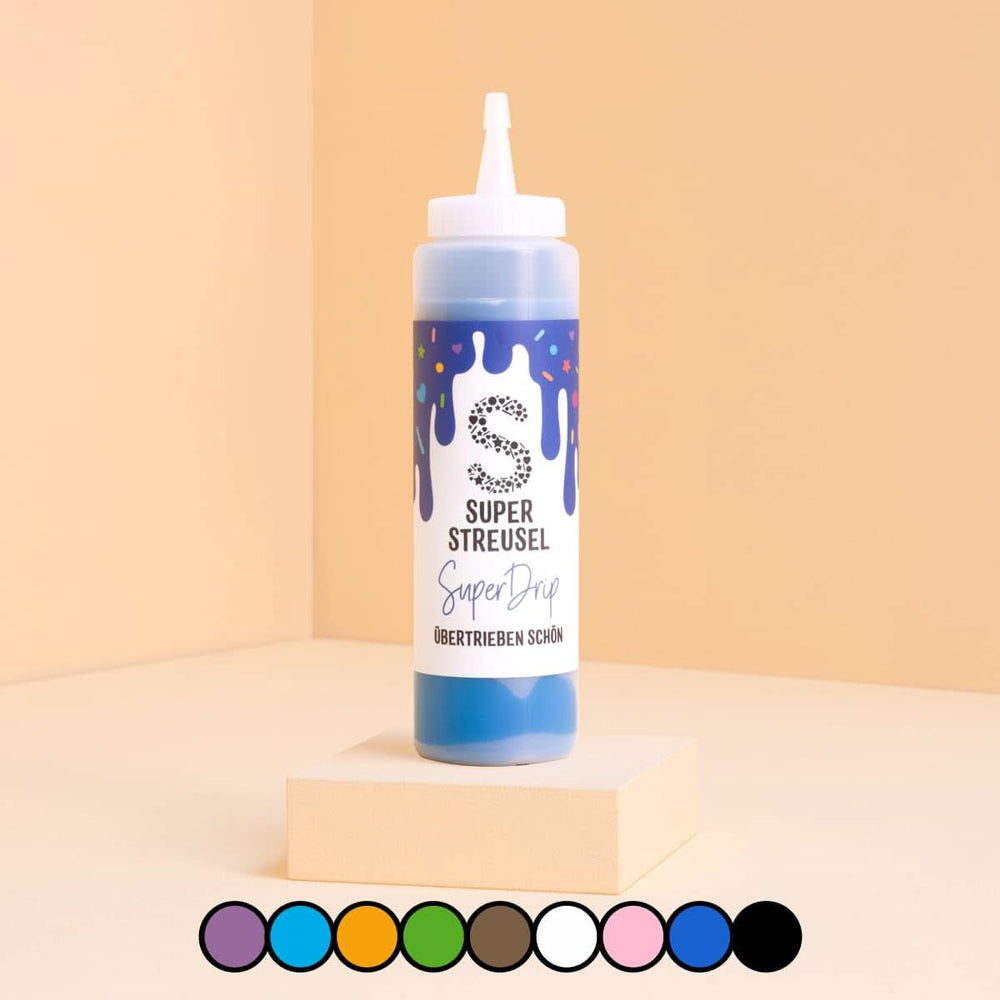 Super Drip Black Cake Glaze Cake Melts Chocolate 300 grame Glazuri si Decor Naty Shop Albastru Inchis