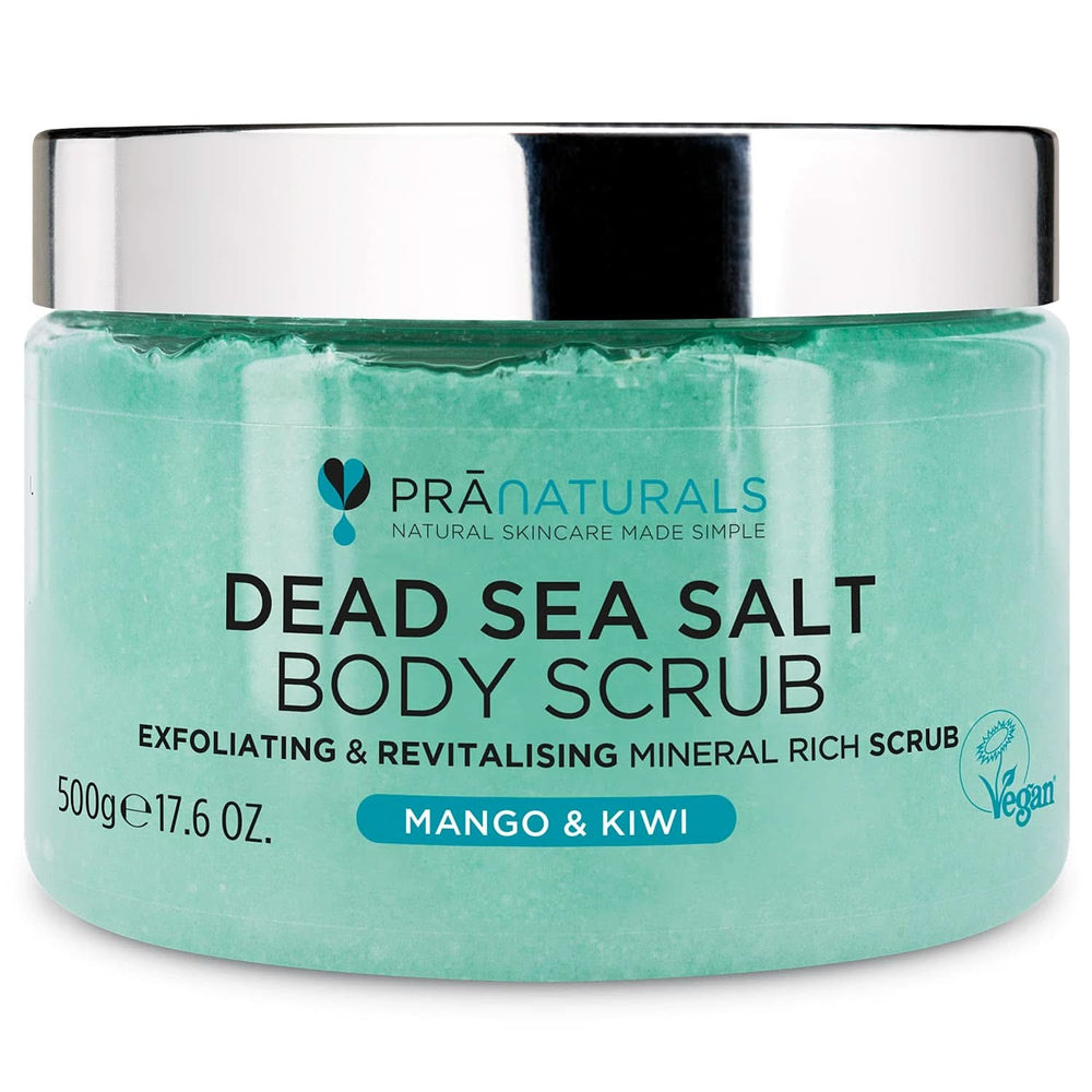 Pranaturals, Body Scrub cu sare de la Marea Moartă, 500 g Naty Shop Mango si Kiwi