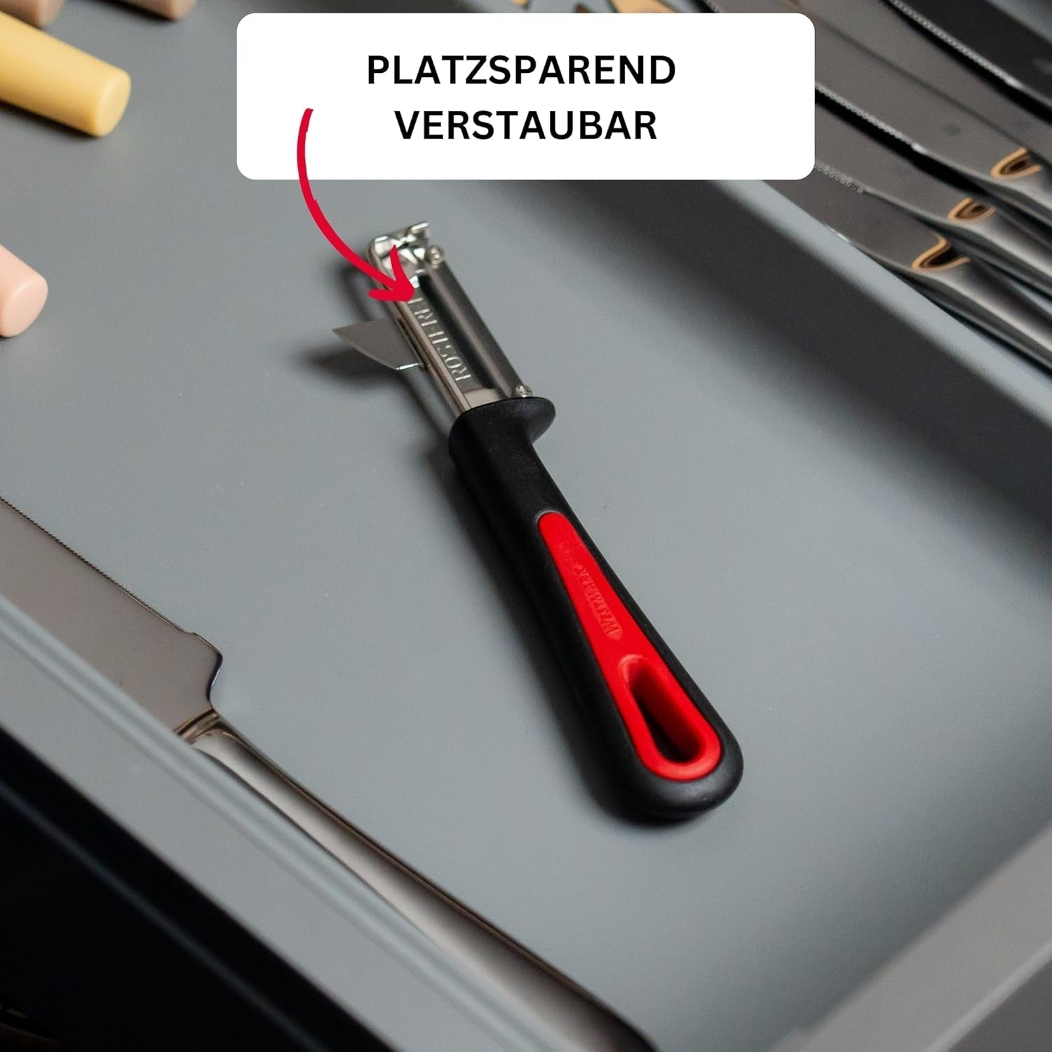 Westmark 29092270 Sparschäler Gallant, Pp/Tpe/Edelstahl, Nero / Rosso, 16,5 X 3,7 X 2 Cm Pelapatate Naty Shop