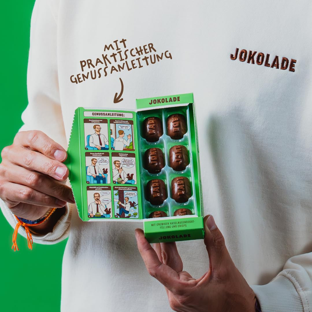 JOKOLADE PRALLINE Confezione Risparmio 12 x 80 g | Ripieno generoso con crema di torrone alla nocciola e chips | Cioccolato giusto di Joko Winterscheidt