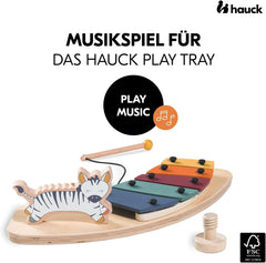 hauck Play Music, Zebra - Xilofon joc muzical de la 12 luni Compatibil cu placa de joc Play Tray pentru Alpha+, Beta+ și Arketa scaun înalt din lemn, jucărie din lemn pentru copii Promovează coordonarea ochi-mână Jucarii Bebe Naty Shop