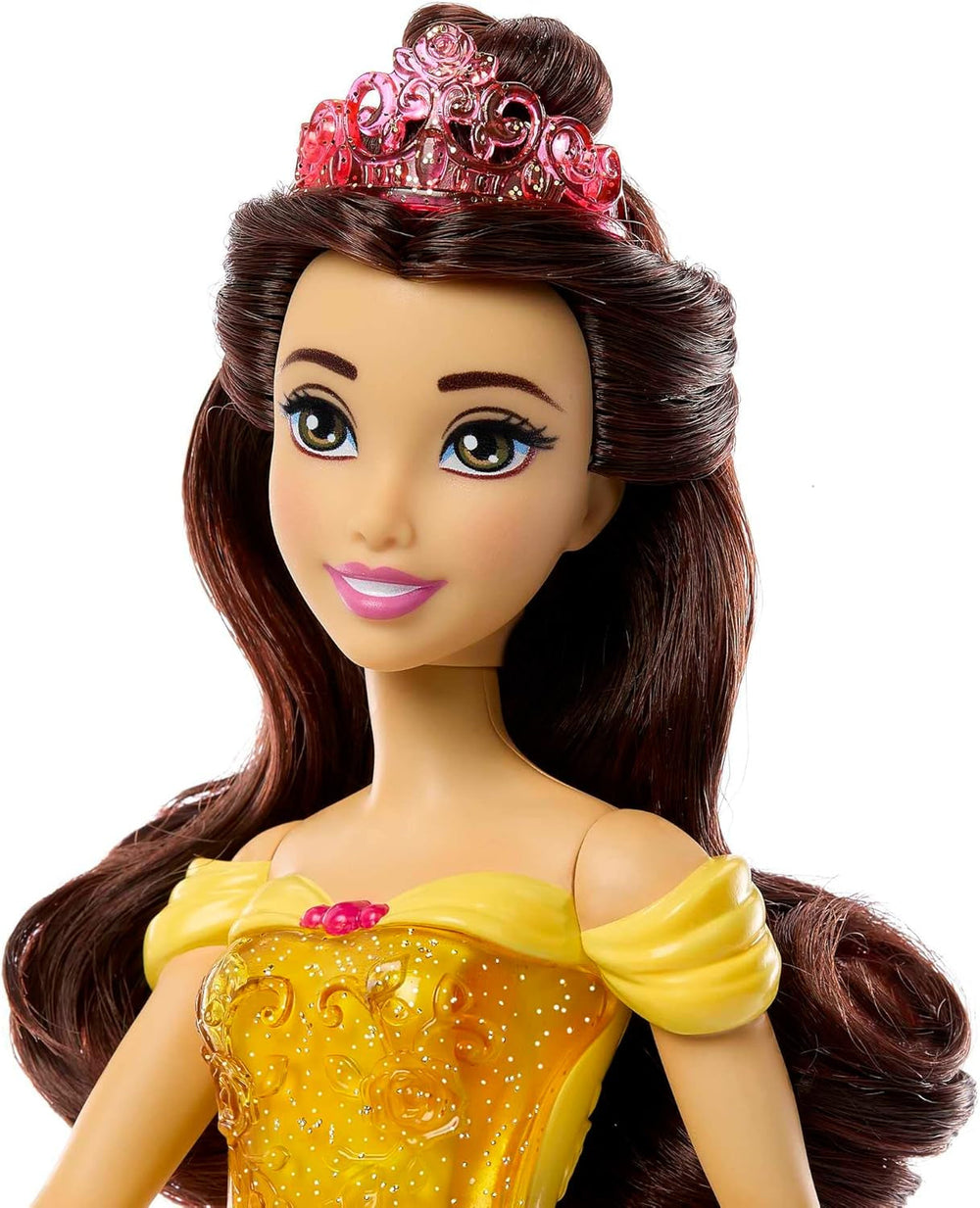 Mattel Disney Princess Bambola mobile alla moda Belle con vestiti scintillanti e accessori Regalo ispirato ai film Disney per bambini HLW11 Naty Shop Dolls