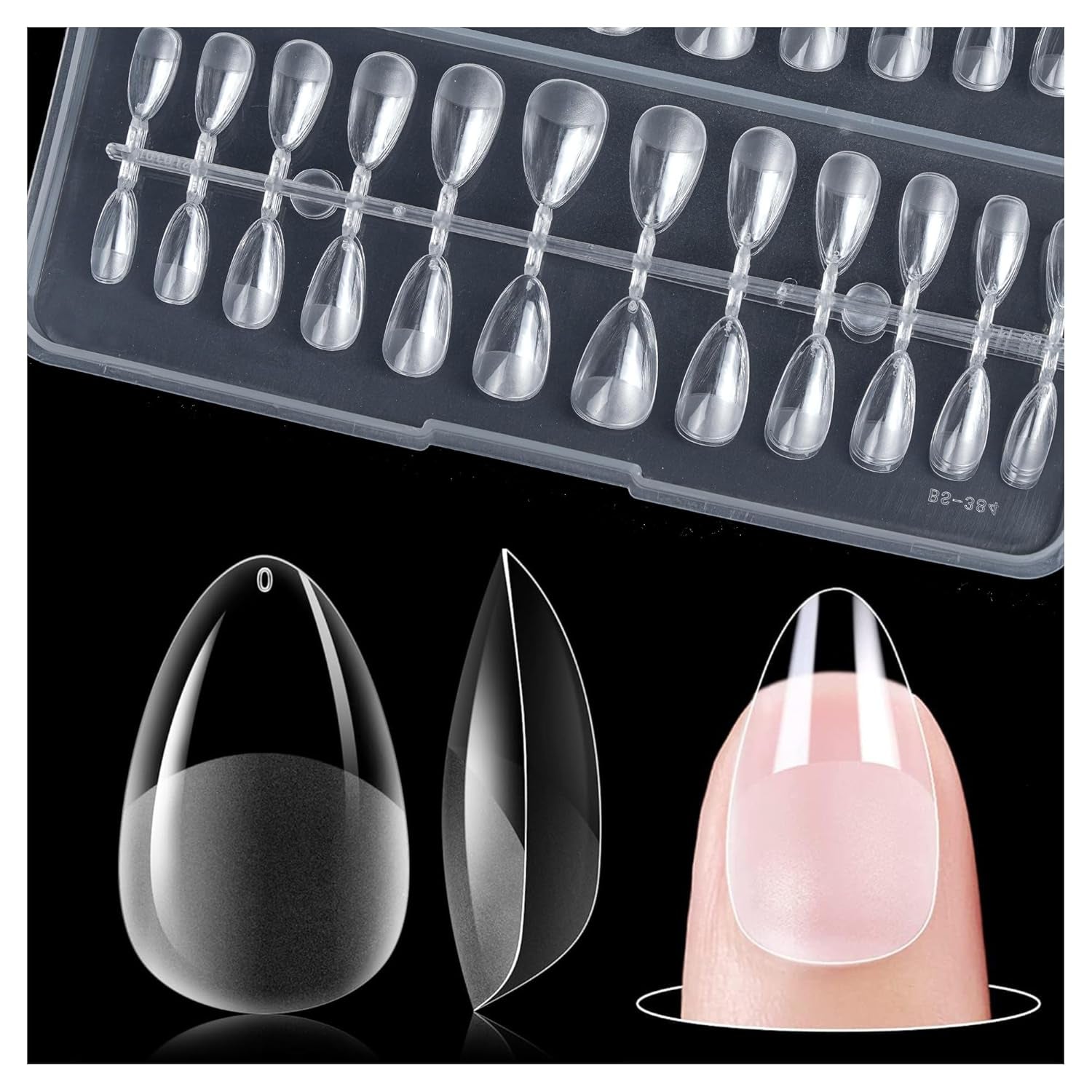 Gelike Ec Scurte Unghii Migdalate – Unghii Moi cu Acoperire Completă, Unghii Artificiale Pre-Lustruite pentru Extensii de Unghii, Studio de Unghii pentru Acasă, Salon DIY, 120 Bucăți, 12 Mărimi