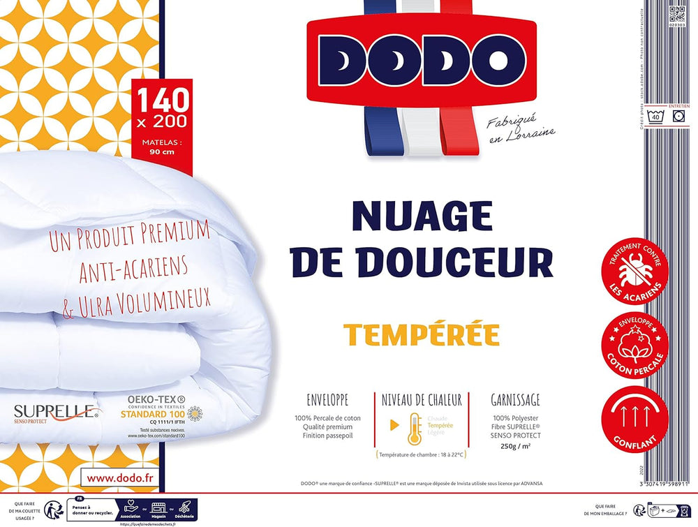 Coperta, Percalle, Cotone Premium, Temperata, 140 X 200 Cm, Per letto singolo, Coperta a forma di nuvola, Anti-morso e gonfiabile, Lavabile in lavatrice a 40 °C Piumini e trapunte Naty Shop