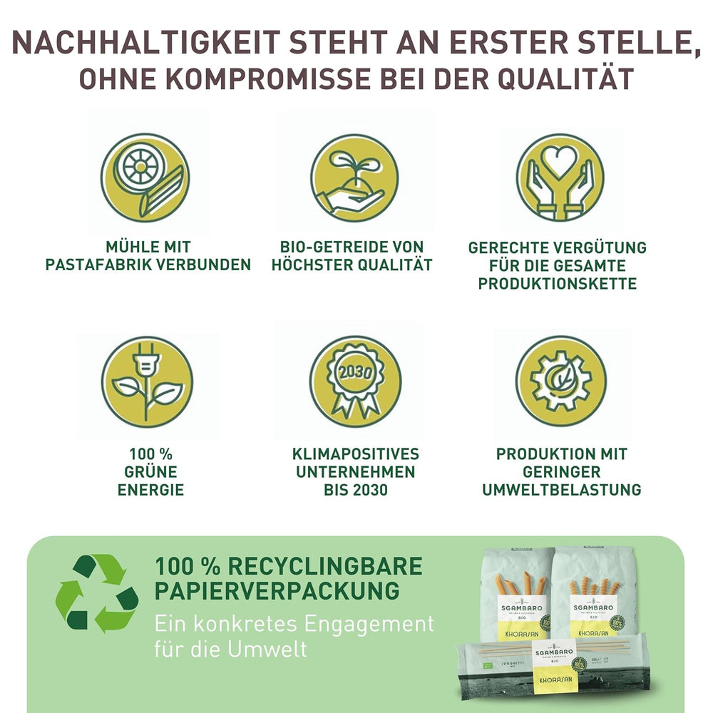 Penne Rigate Bio N.91 - 500g di Grano Khorasan - Grano antico, ricco di proteine, coltivato al 100% in Italia - Versatile in cucina e ricco di nutrienti