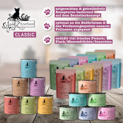 Catz Finefood Classic Collection Mixed Pack Hrană umedă pentru pisici - hrană umedă gourmet pentru pisica ta, fără cereale și fără zahăr, cu un conținut ridicat de carne, 24 de pliculețe x 85 g