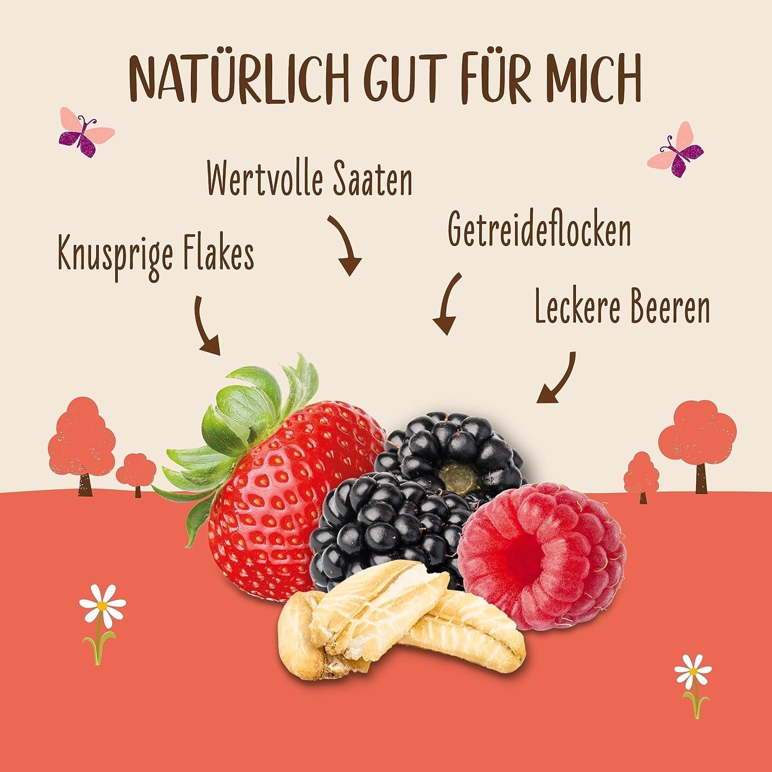 Allos Hof Granola ai frutti di bosco | Muesli biologico | Muesli ai frutti di bosco | Muesli Croccante | Cereali per la colazione | Confezione da 6 (6 x 300 g), 1 pezzo (confezione da 6)