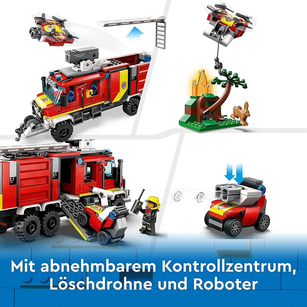 LEGO City 60374 Veicolo di comando dei vigili del fuoco Moderno camion dei pompieri giocattolo con droni antincendio Figure per bambini Set da costruzione Besuche den LEGO-Store