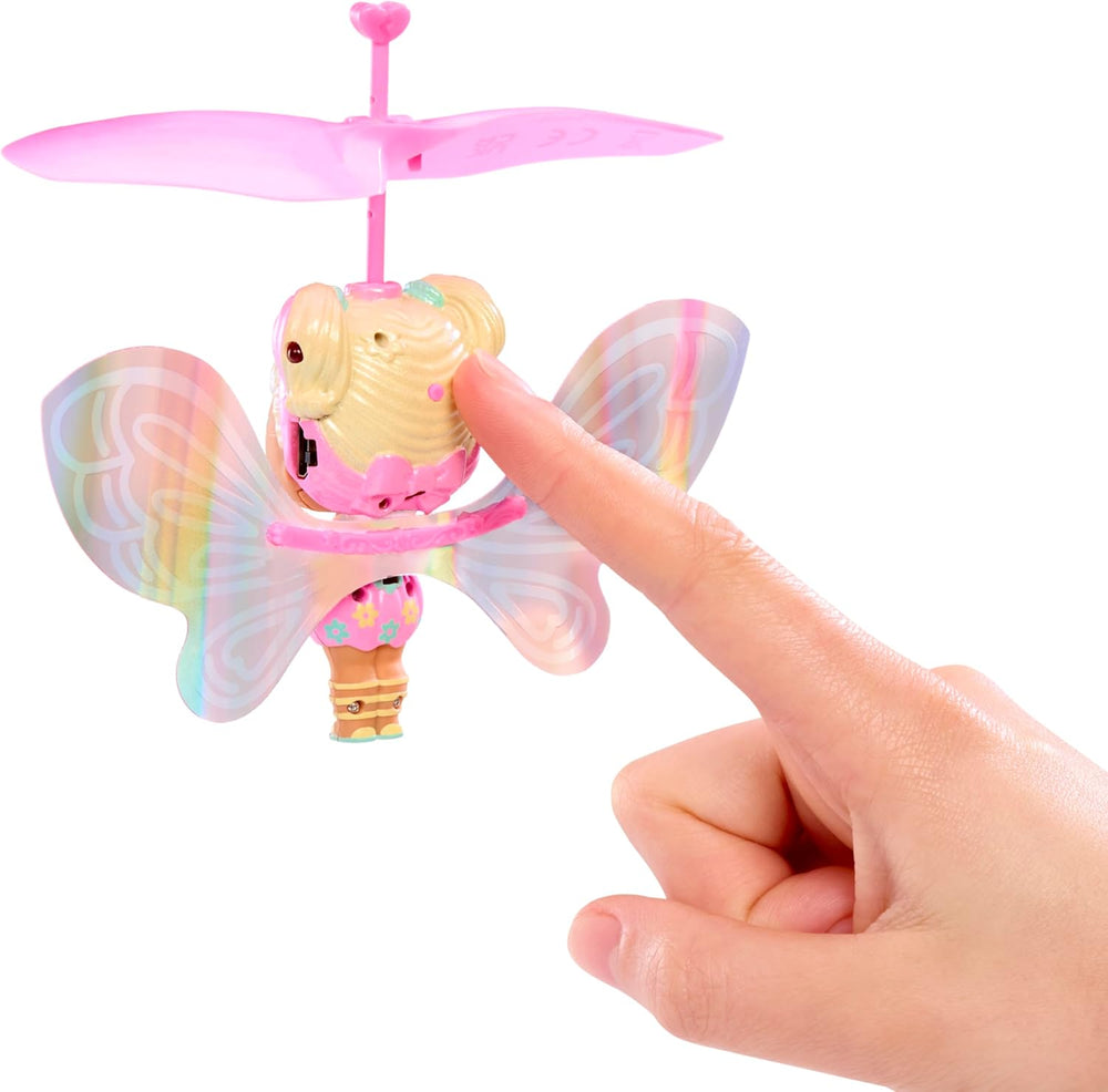 LOL Surprise! Magic Flyers Fairies Tots - Flower Child - Include 1 păpușă și 1 baghetă magică, într-un pachet în formă de floare, 2 de colecționat, Rose