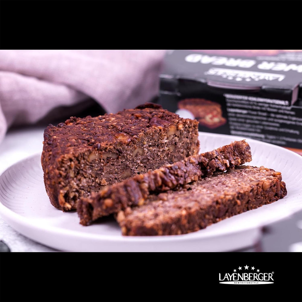 Layenberger Prower Bread Walnut, Eiweiß- Und Ballaststoffquelle, Ohne Konservierungsmittel, Ohne Hefe, Ohne Mehl, Mit 14G Protein Pro 100G, (1 X 500G) Miscela per cuocere e cuocere Naty Shop