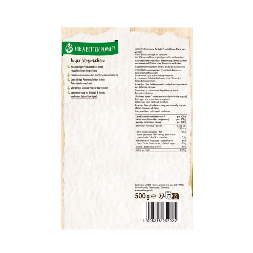 Seeberger, Datteri dolci al miele con polpa cremosa Naty Shop Prodotti disidratati