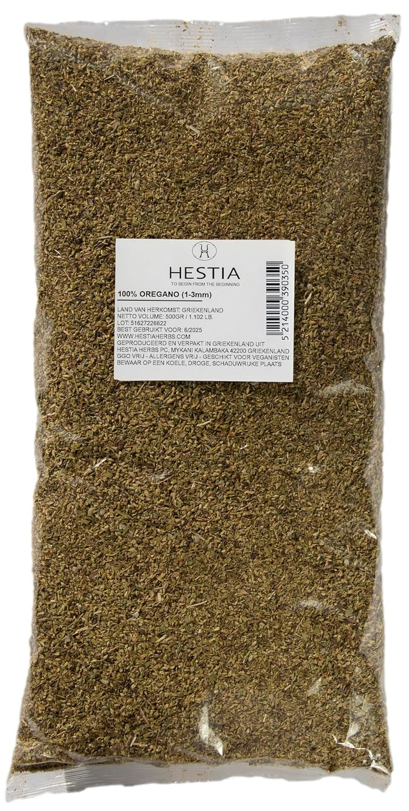 Hestia Herbs Griechischer getrechtenter Origano 500 g, senza allergeni – vegano – senza GVO