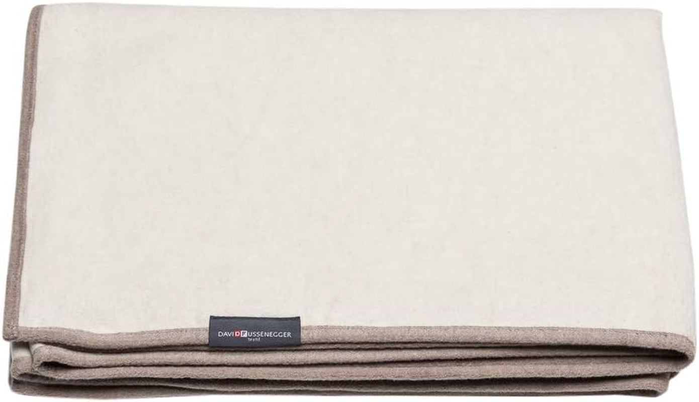 David Fussenegger Coperta in cotone 150X200 cm Coperta con motivo a sfumature di colore Letti e coperte soffici David Fussenegger Bianco grezzo / Fango 135X200 cm