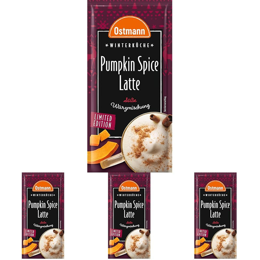 Ostmann Gewürze – Pumpkin Spice Latte Würzmischung, zum Einrühren in Milk mit Kaffee oder Espresso, mit Kürbispulver, 16 g im Beutel (Verpackungsdesign kann abweichen)