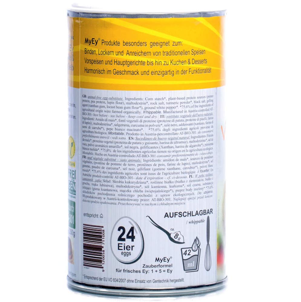 MyEy VollEy Ei Ersatz 200g - Polvere vegana per cucinare e cuocere al forno